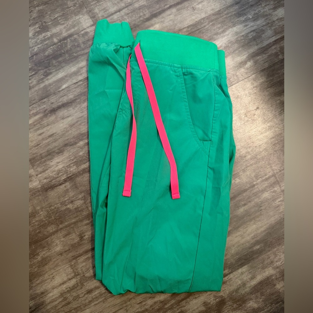 Figs — Safety Green — Freex — Zamora Jogger scrub pants